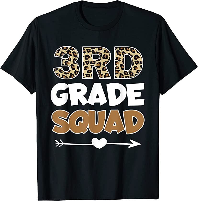 3rd Grade Squad Leopard Third Grade Teacher Kids T-Shirt