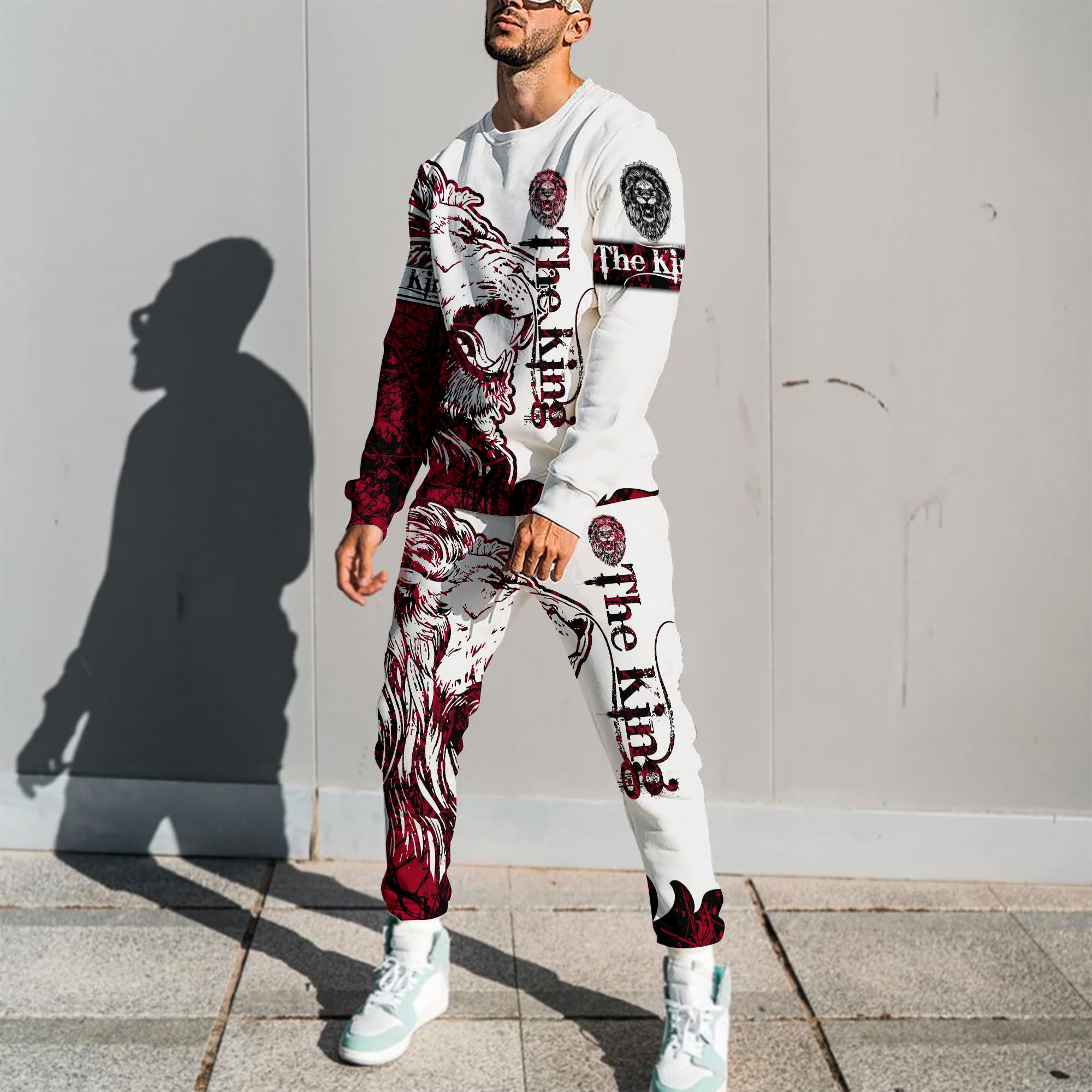 Alpha King Lion Tattoo 3D All Over Printed Combo Sweater + Sweatpant