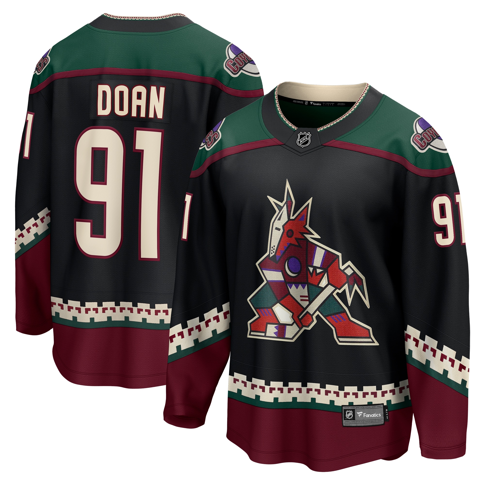 Josh Doan Arizona Coyotes Branded Home Breakaway Jersey – Black