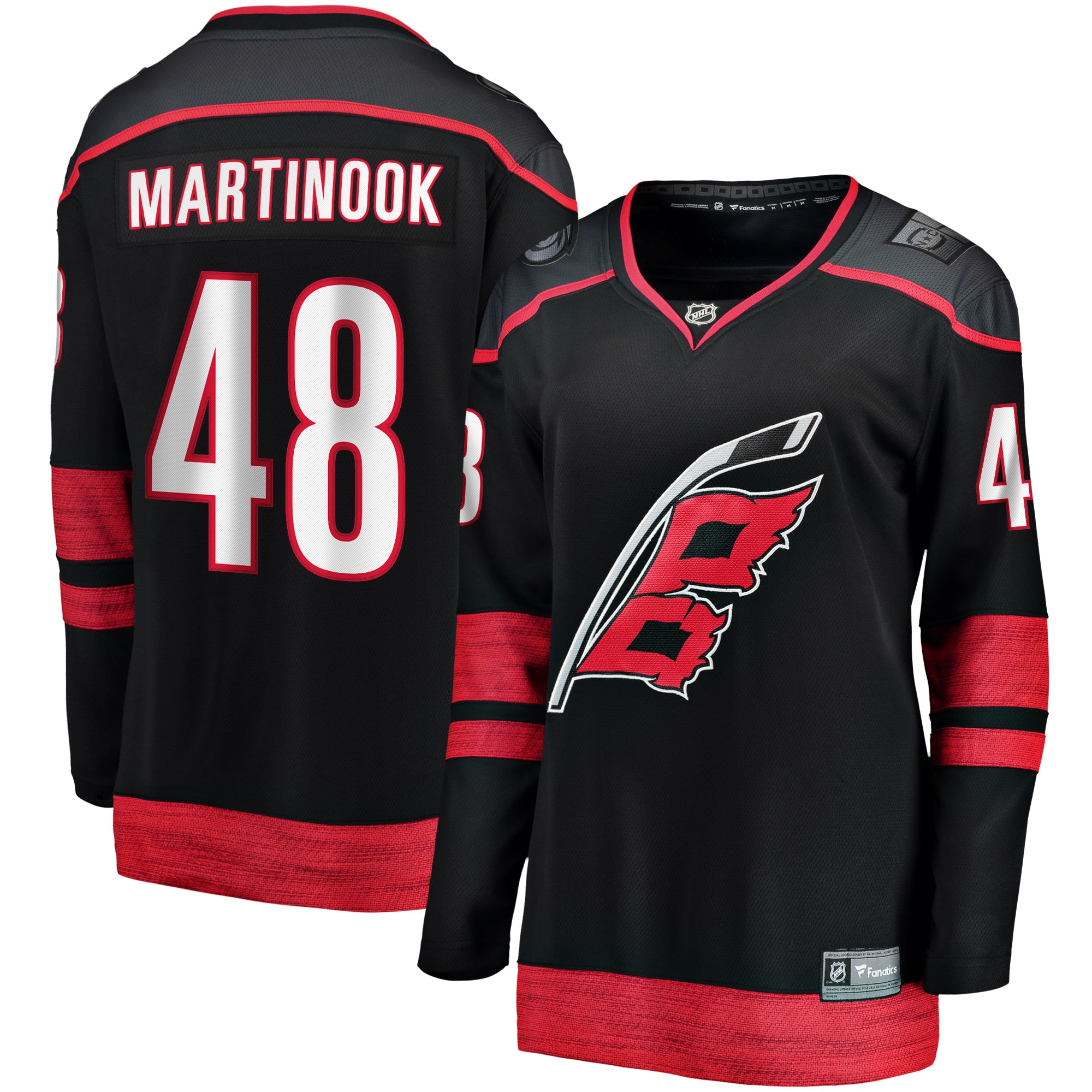 Jordan Martinook Carolina Hurricanes Branded Women's Home Breakaway Player Jersey – Black