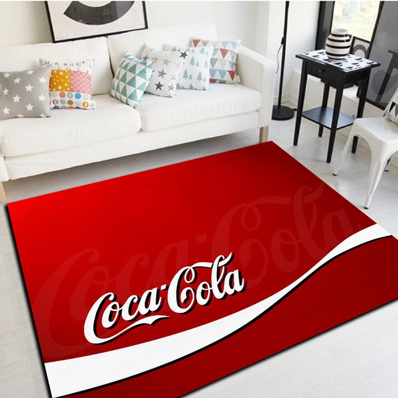 Coca-Cola Logo Area Rugs, Living Room Bedroom Carpet, Floor Mat Home Decor