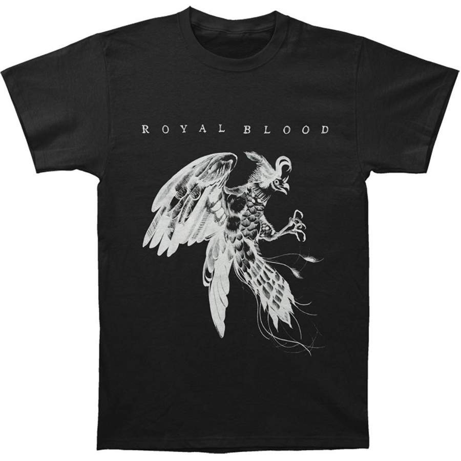 Men Funny T-shirt Fashion Summer T-shirt Royal Blood Men’s Bird Printed T-shirt Black