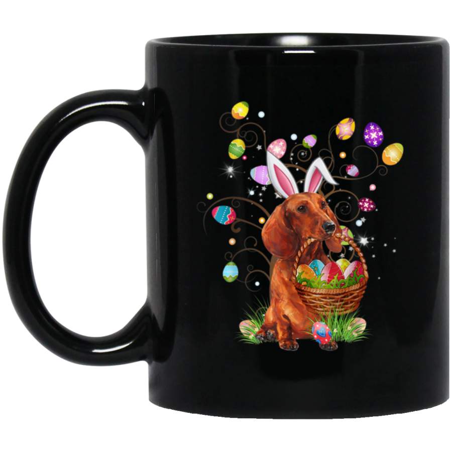 Dachshund Animal Pet Dog Hunting Egg Tree Bunny Easter Day Mug