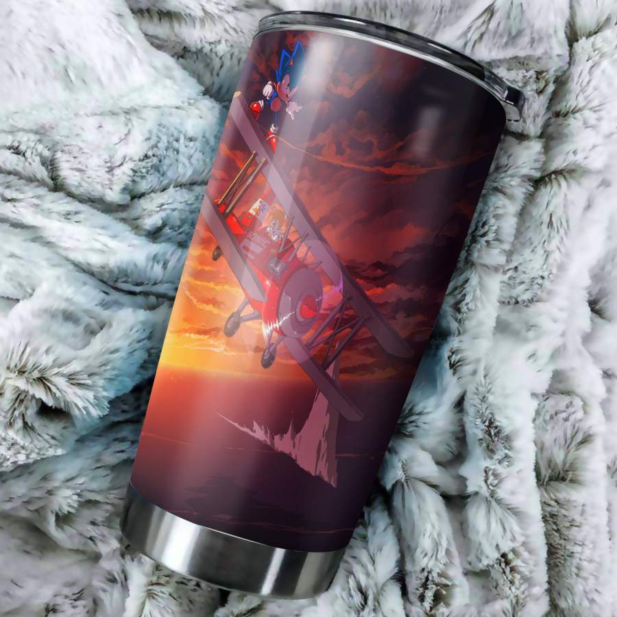 Sonic The Hedgehog Fly  – Perfect Gift  Traveling Mugs Insulated Stainless Steel Tumbler Cup