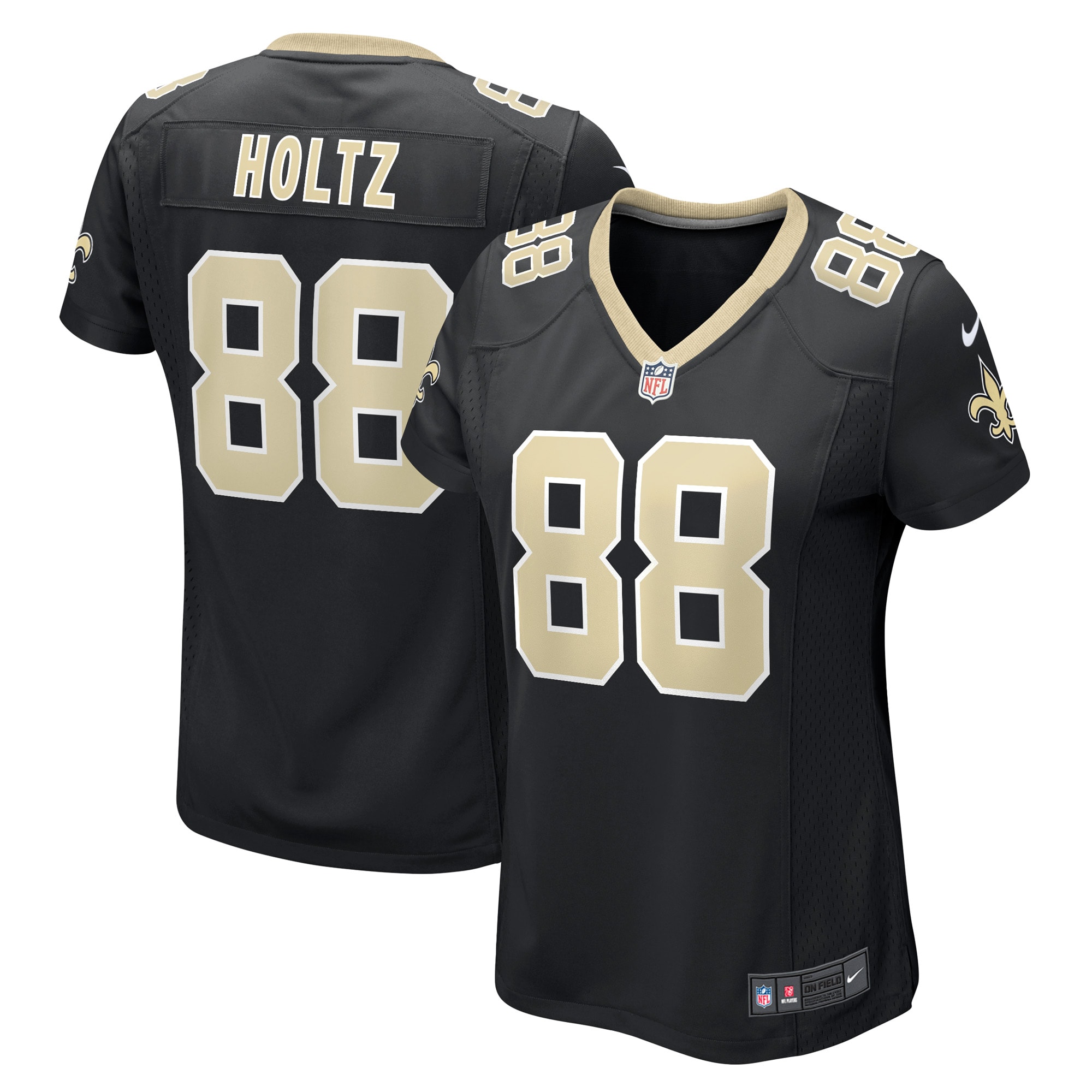 Women’s New Orleans Saints J.P. Holtz Black Game Player Jersey