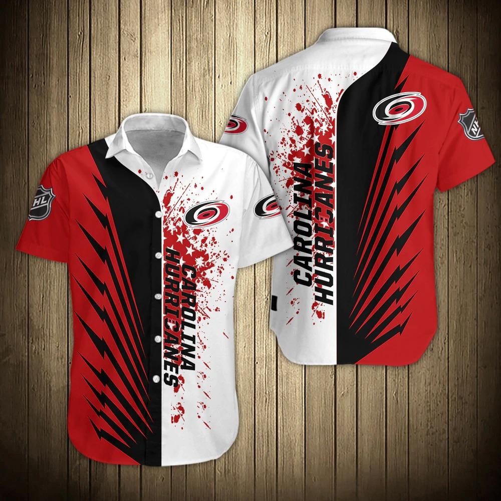 Men’S Carolina Hurricanes Shirts Button-Down Short Sleeve