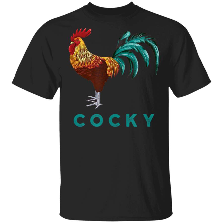 Cocky Funny Sarcastic Chicken Rooster Color Graphic TShirt