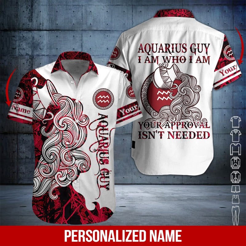 Aquarius Guy Custom Name Hawaii Shirt For Men Women Adult Ha43607