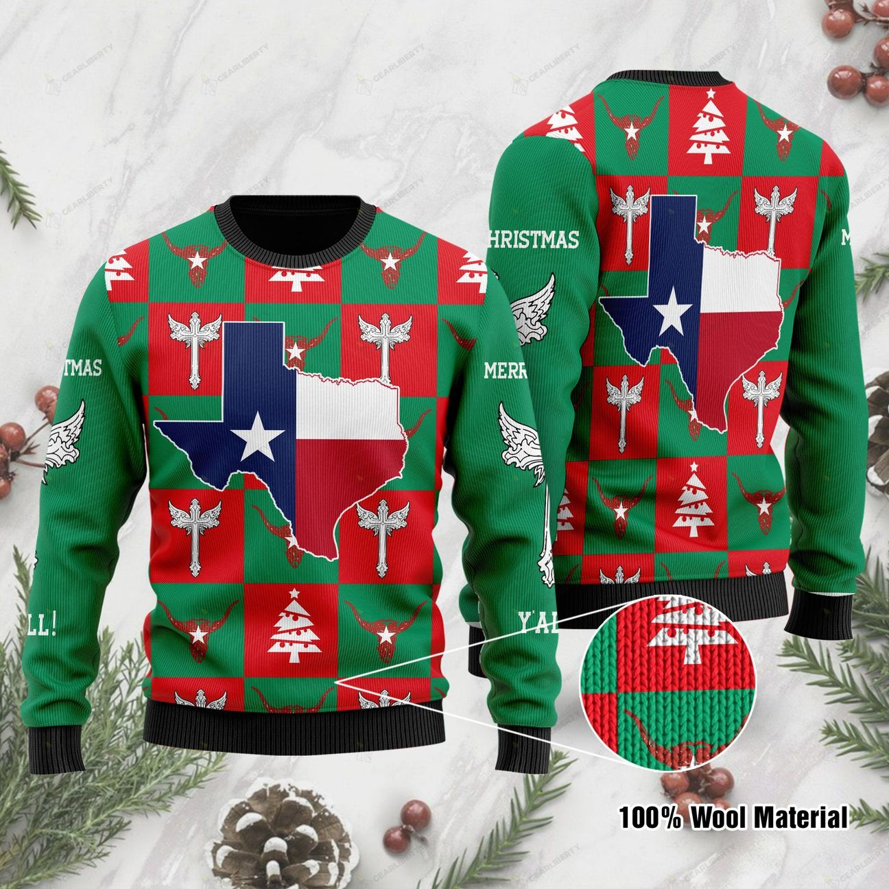 Texas Christmas Ugly Sweater | Unisex | Full Size | Adult | Colorful | US1082