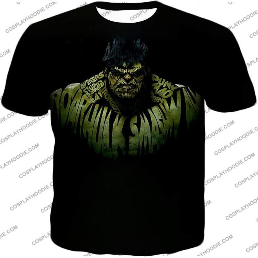 Awesome Movie Quotes Hulk Promo Black T-Shirt HU028