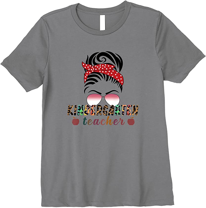 Womens Leopard Kindergarten Teacher Kinder Back to School Supplies Premium T-Shirt