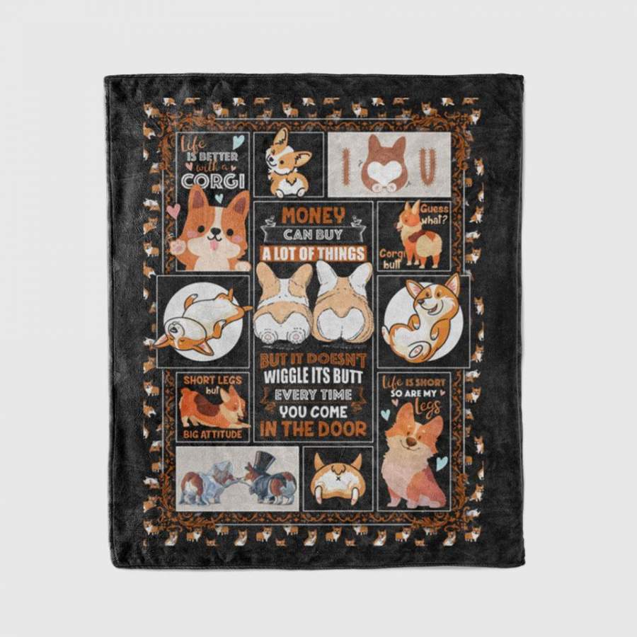 Personalized Blankets Cute Corgi Blanket It Doesn’T Wiggle Its Butt Fleece Blanket – Sherpa Blanket Dog Blanket Puppy Blankets