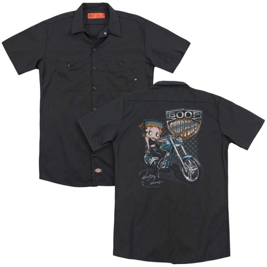 Betty Boop Choppers Men's Work Shirt - EmprintsTOP