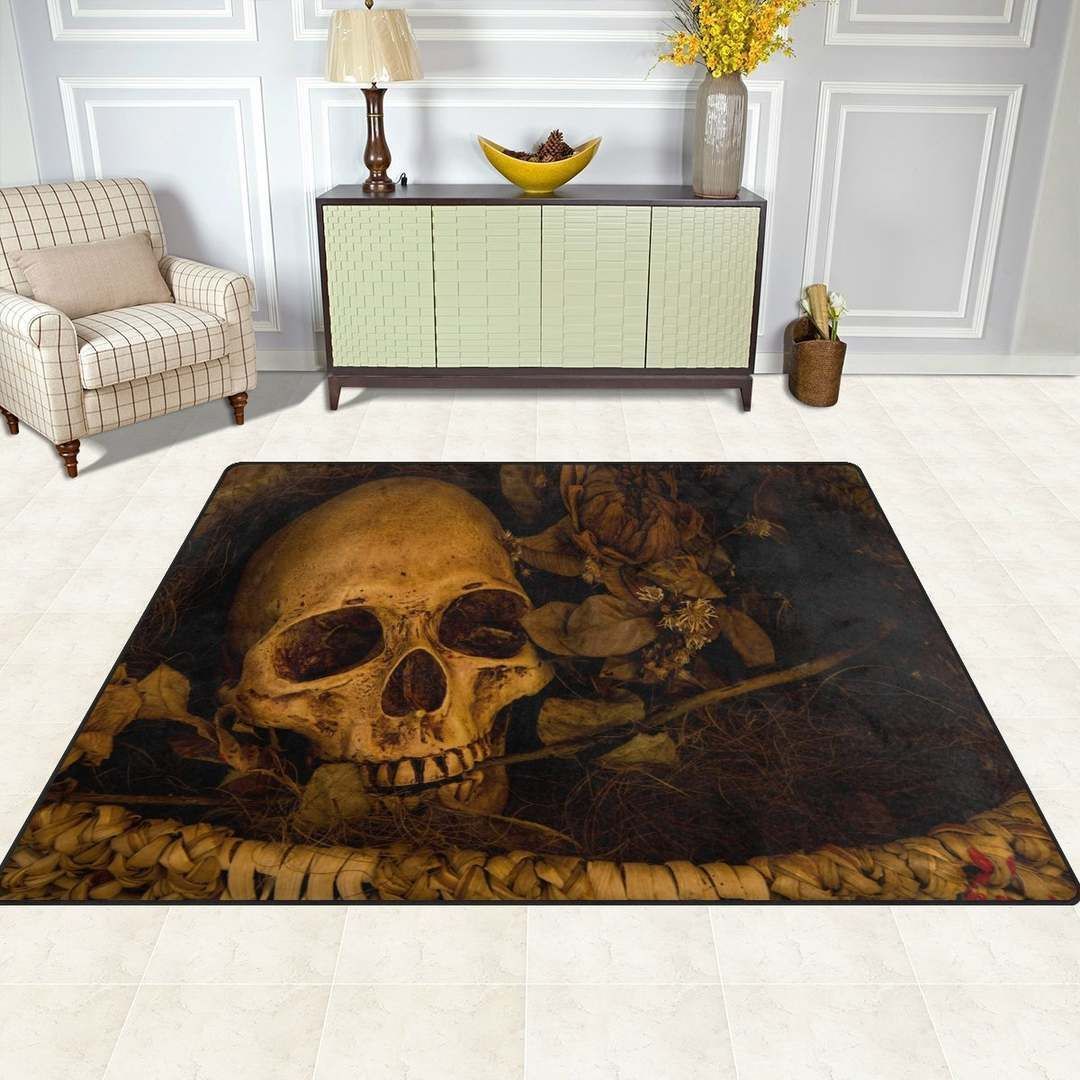 Vintage Horrible Skull Rug