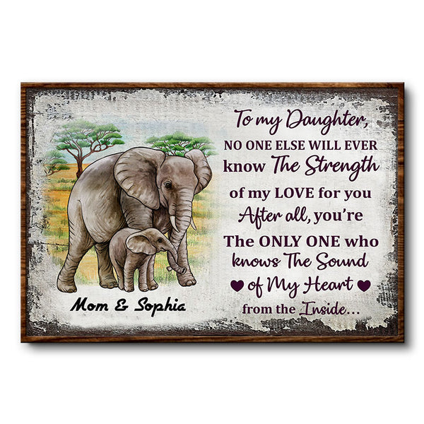 Personalized Elephant Mom Strength Of My Love For You Custom Poster