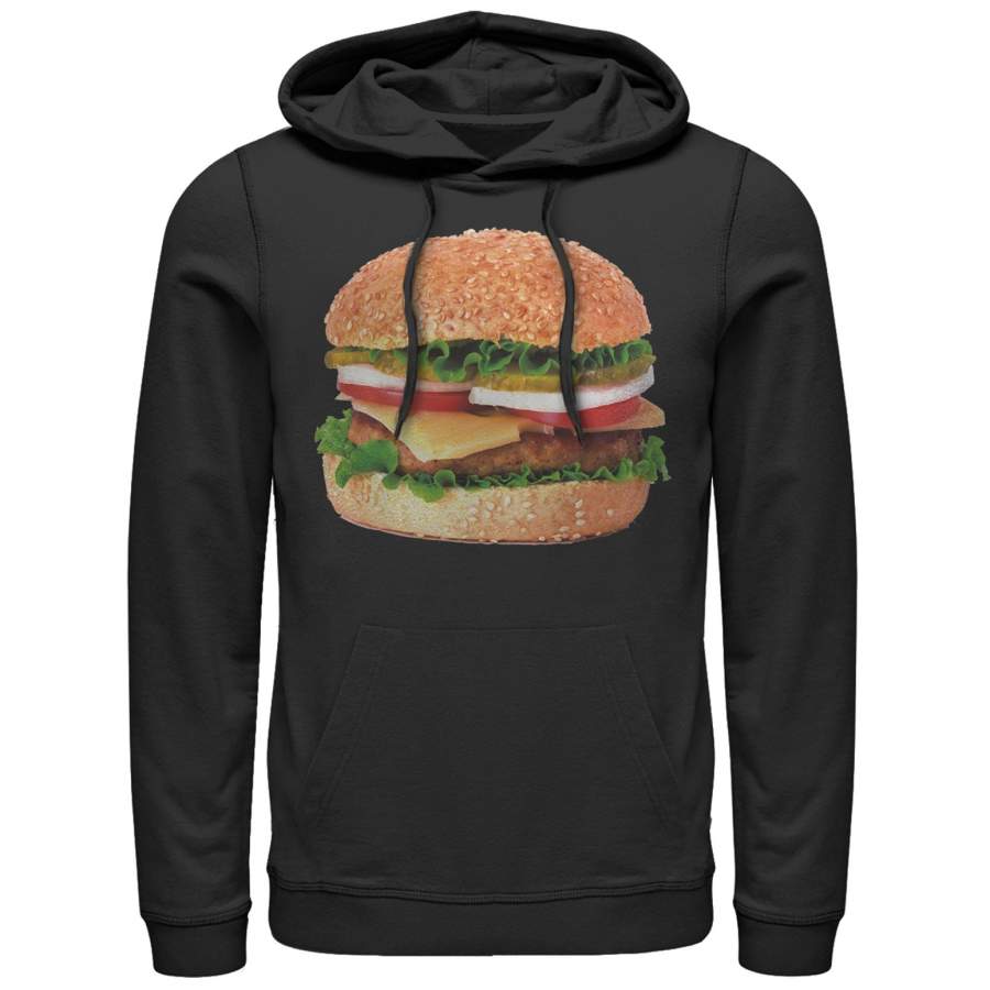 Lost Gods Men’s Cheeseburger Love  Lightweight Hoodie Black