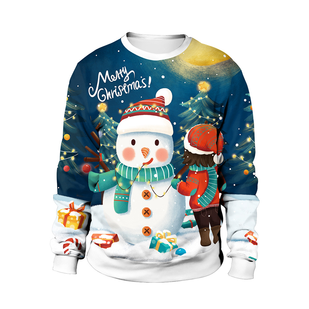 Ugly Christmas Sweaters Women Man Red Jumpers 3D Funny Cute Animal Print Holiday Party Sweatshirt Birthday Xmas Pullovers Tops alx