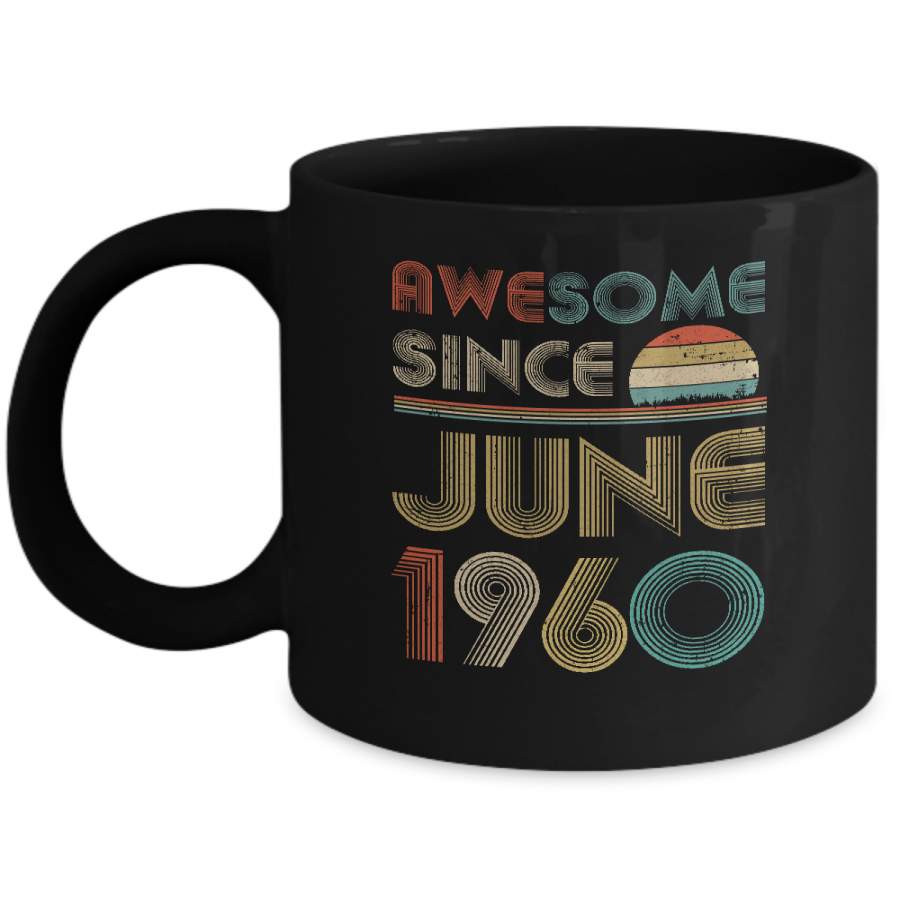 Awesome Since June 1960 Vintage 60th Birthday Gifts Mug