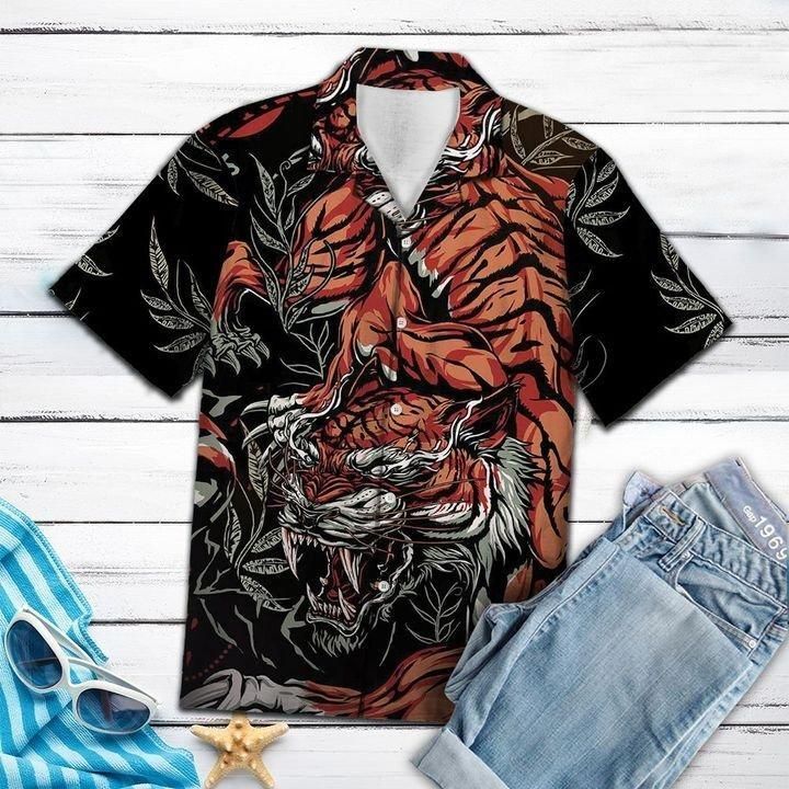 Amazing Tiger Hawaiian Shirt   Unisex   Full Size   Adult   Colorful   Hw1452