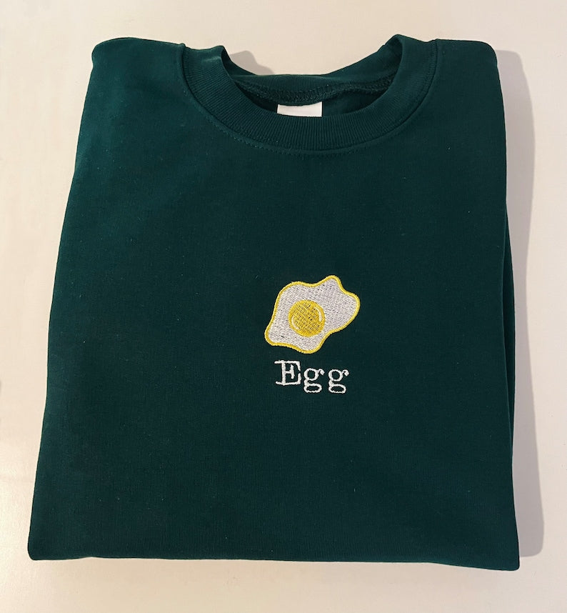 Fried Egg Embroidered Sweatshirt 2D Crewneck Sweatshirt All Over Print Sweatshirt For Women Sweatshirt For Men Sws3132