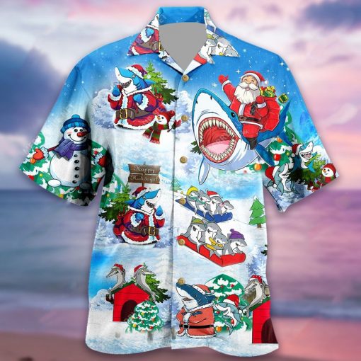 Sharks Santa Claus Christmas Hawaiian Shirt