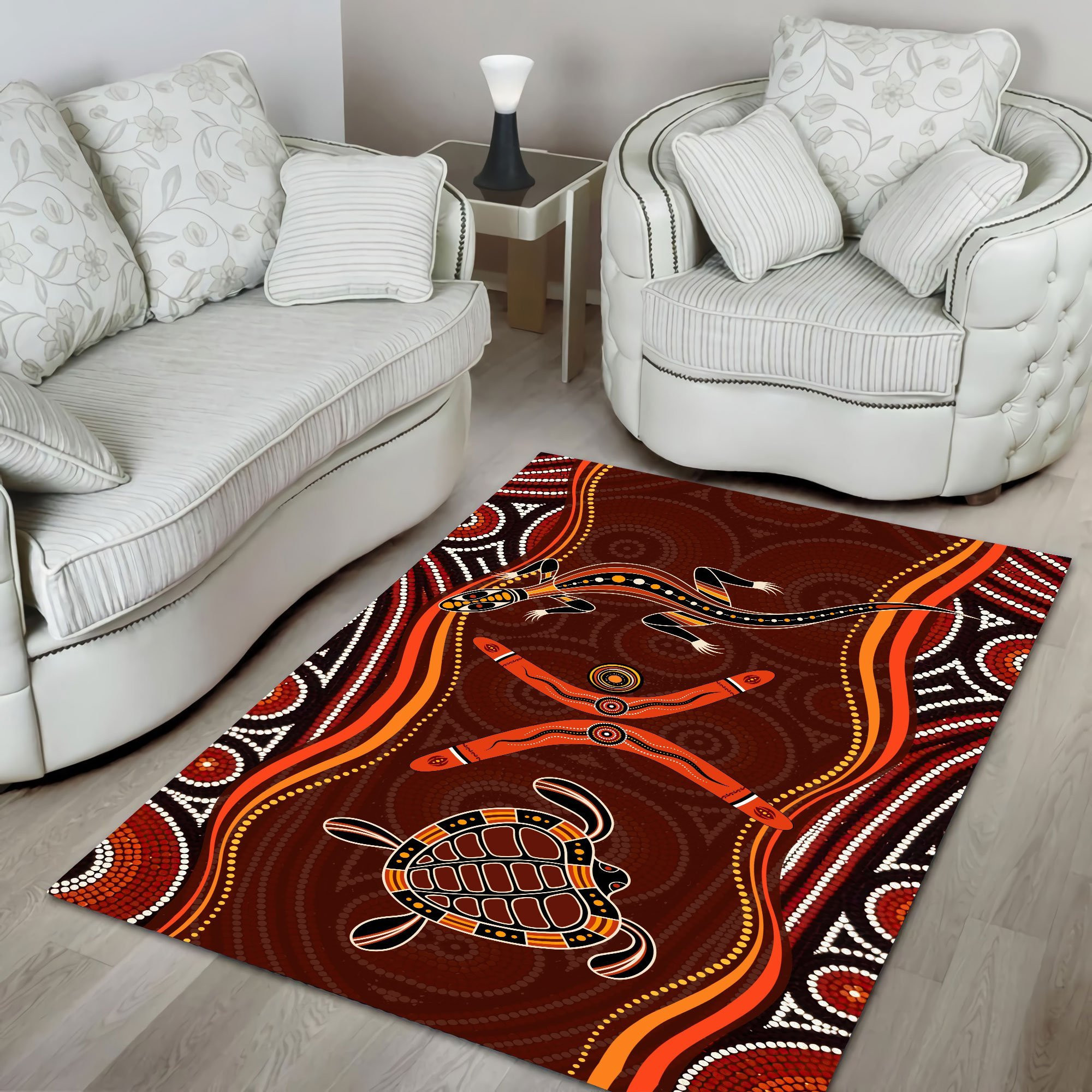 Aboriginal Naidoc Week Heal The Lizard And Turtle Rug Living Room Home Decor