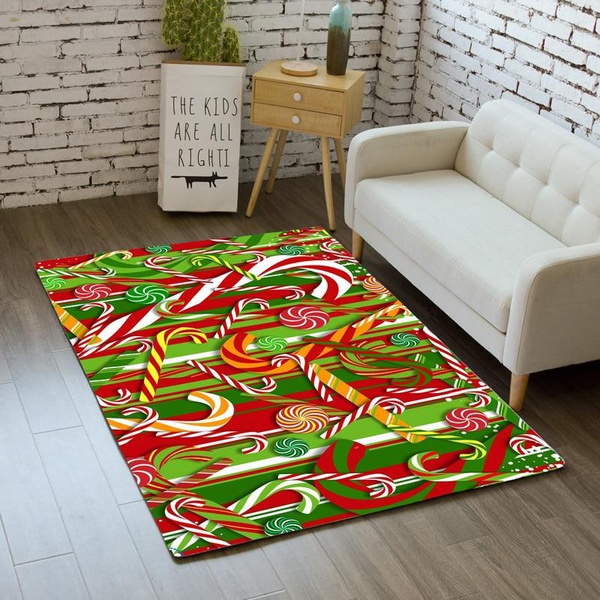 Christmas and happy new year candy Home Decor Area Rug