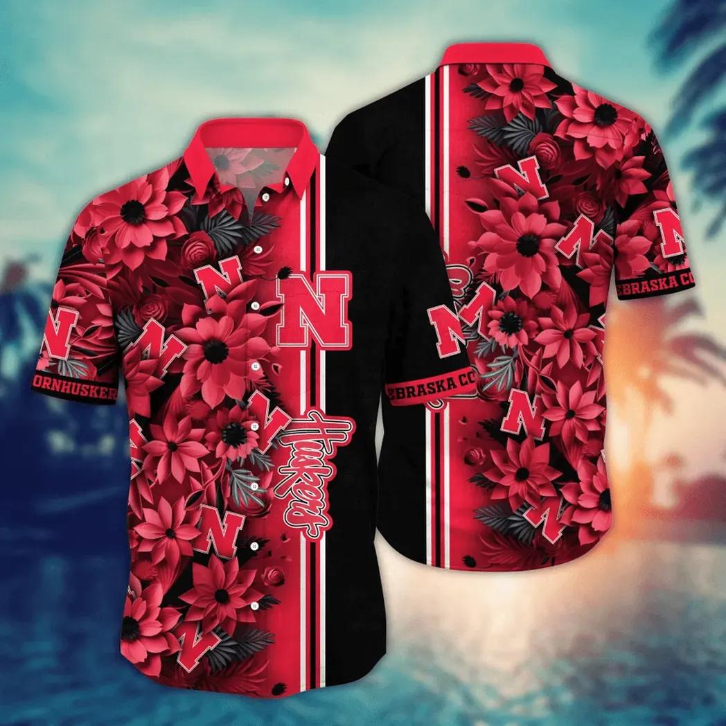 Nebraska Cornhuskers Ncaa Flower Aloha Hawaiian Shirt 3, Ncaa Hawaiian Shirt