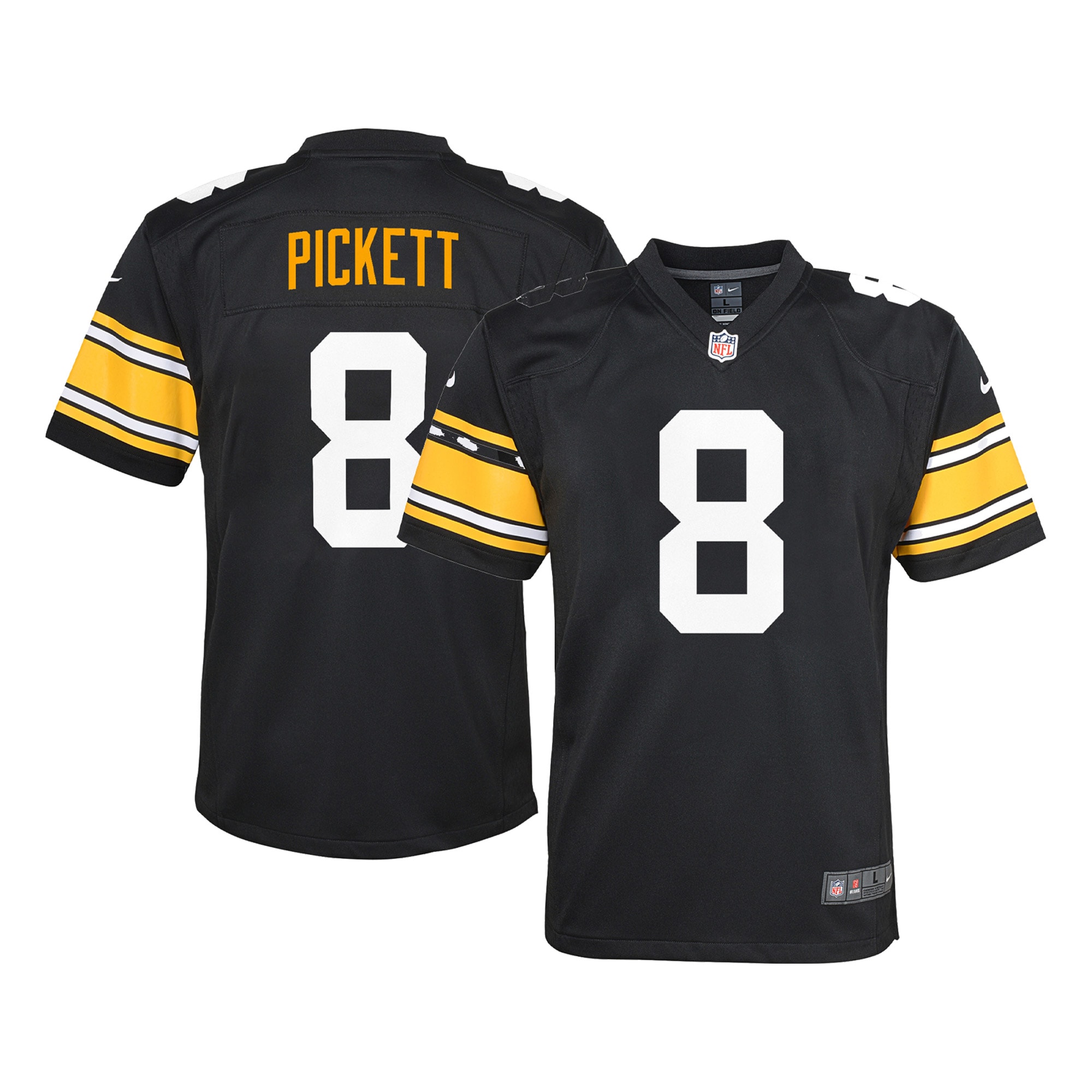 Kenny Pickett Pittsburgh Steelers Youth Game Jersey – Black 2