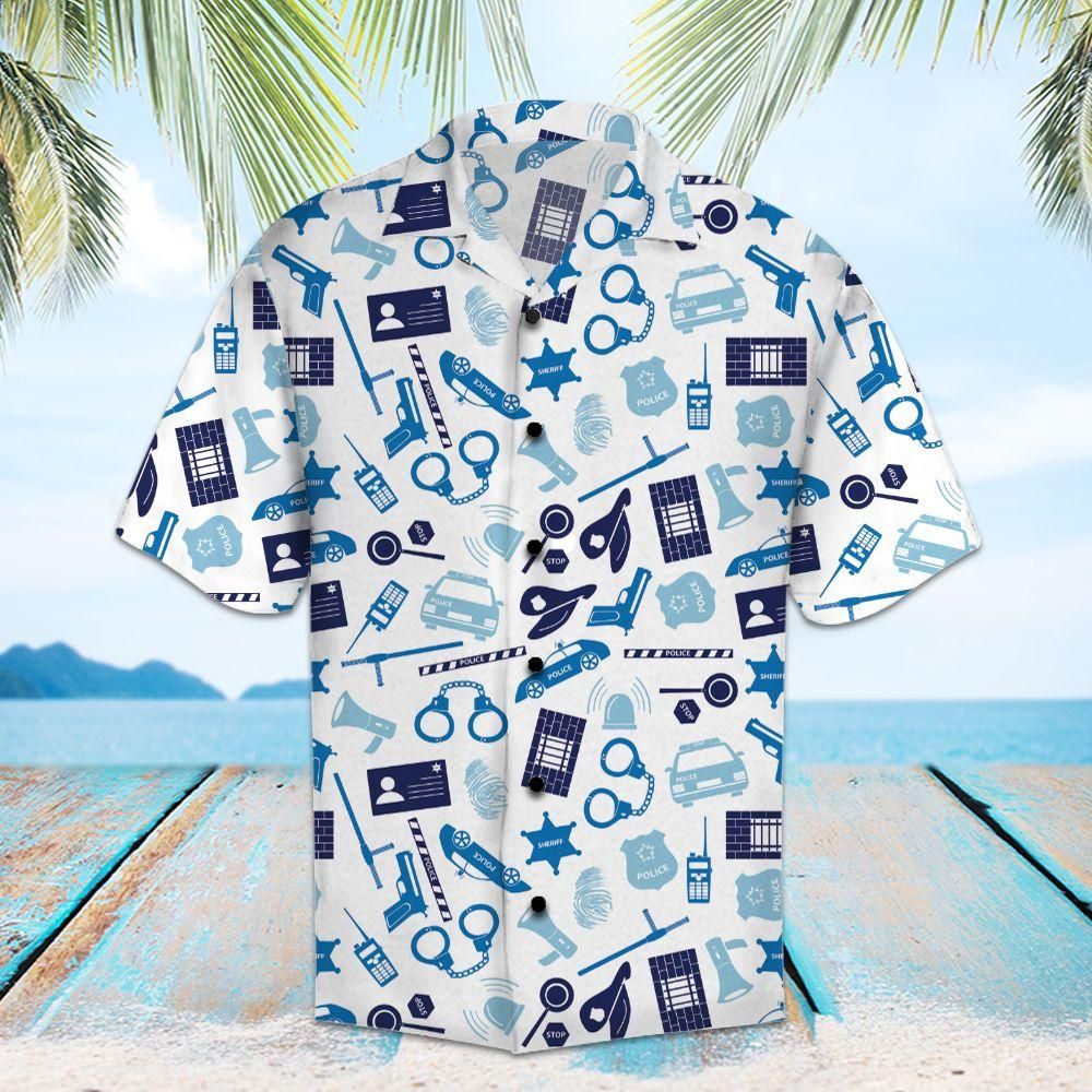 Amazing Police Aloha Hawaiian Shirt Colorful Short Sleeve Summer Beach Casual Shirt For Men And Women