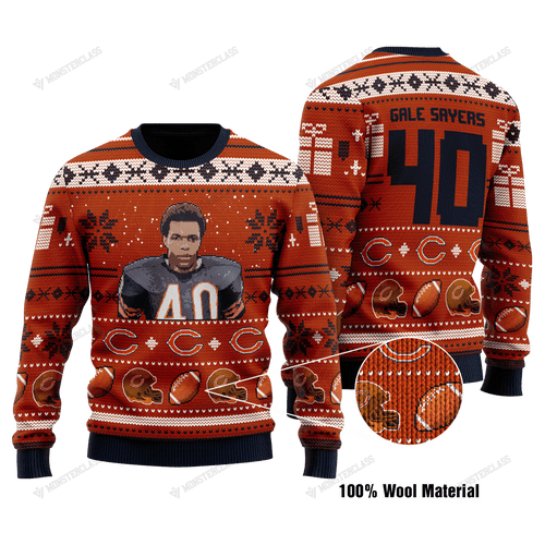 Gale Sayers 40 Chicago Bears Nfl Christmas Sweater