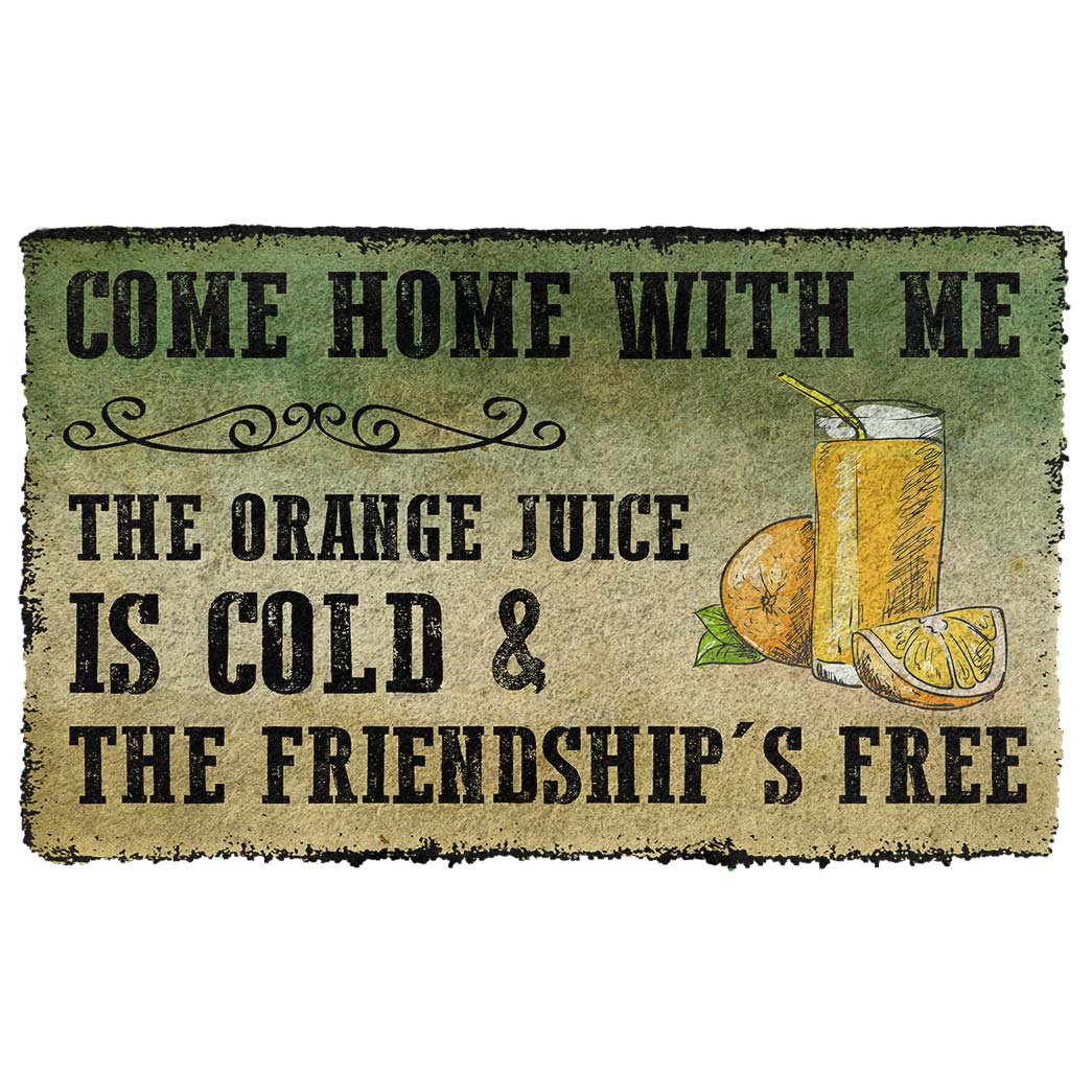 Gearhumans 3D Come Home With Orange Juice Doormat