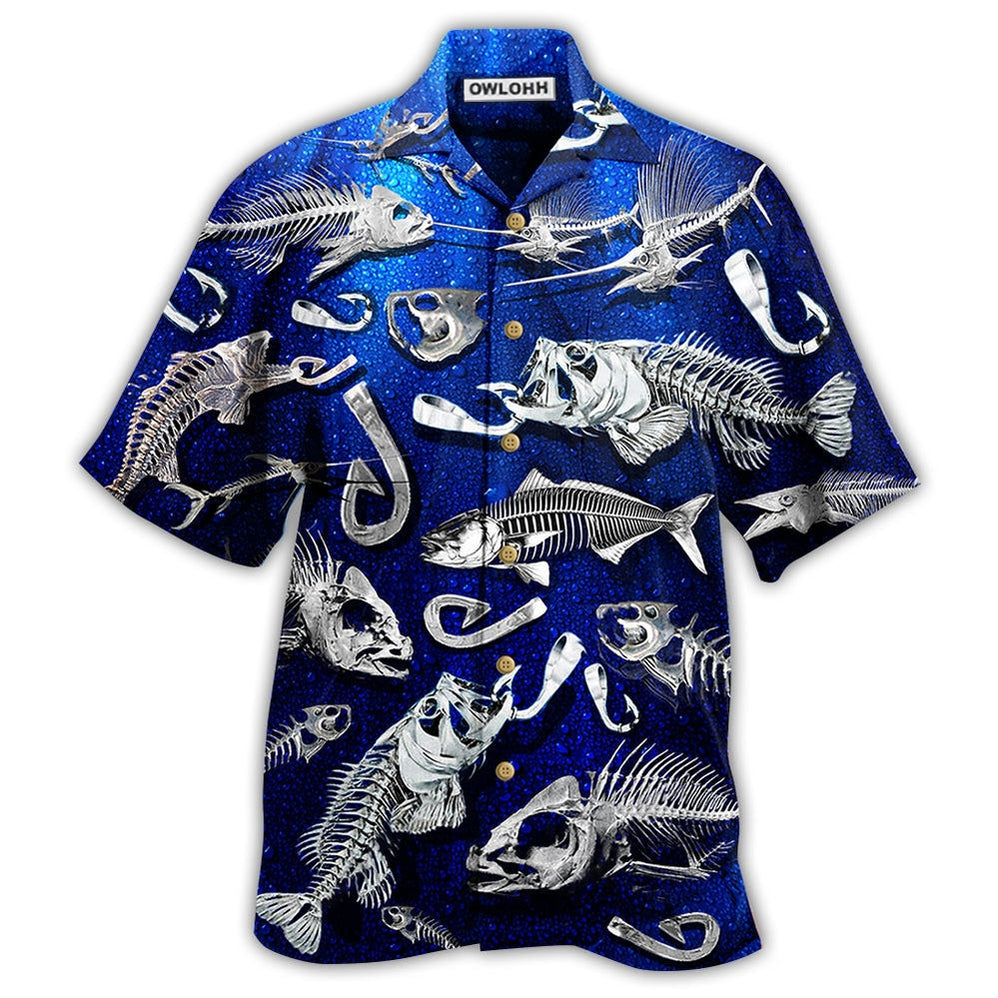 Fishing Fishbone Blue Style Hawaii Shirt Ha25569