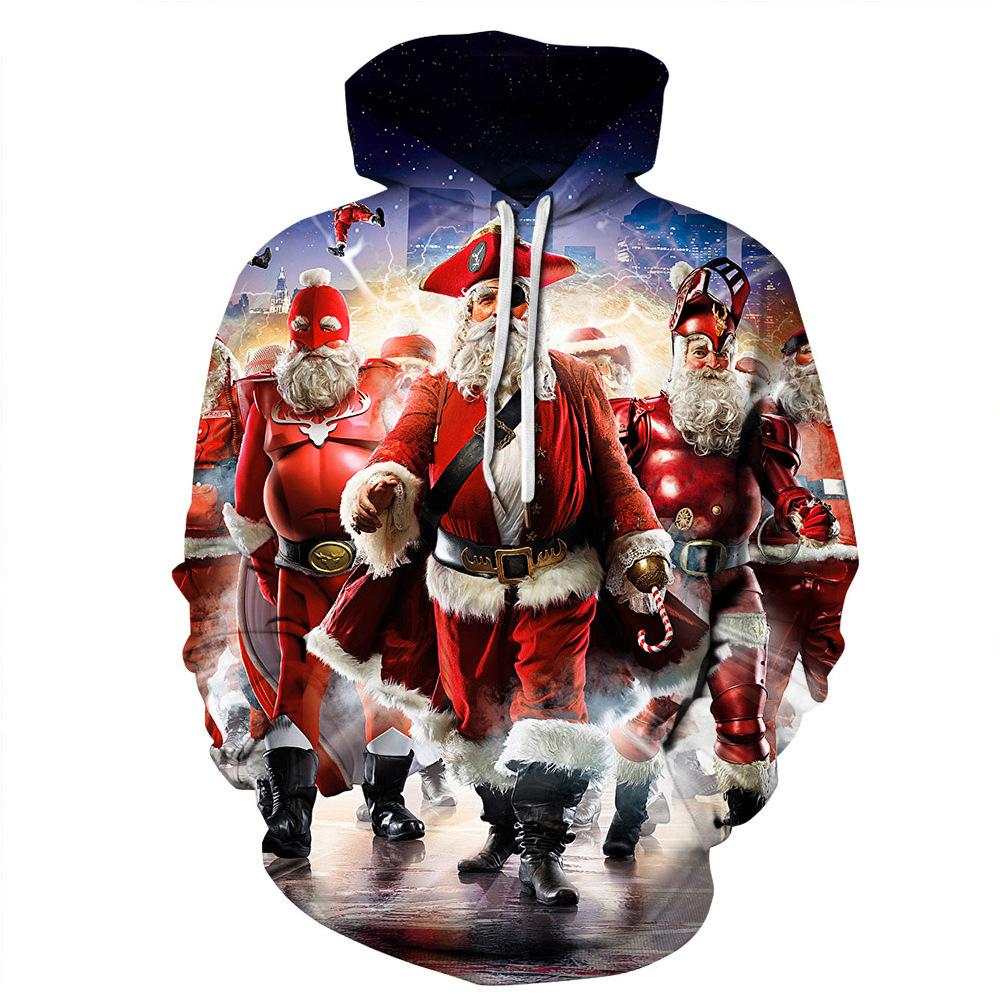 Christmas Hoodies – Super Hero Santa Claus Icon Cool 3D Hoodie