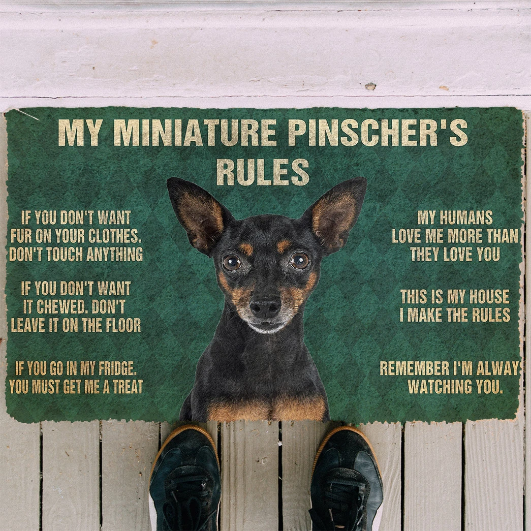 3D Miniature Pinscher’S Rules Doormat