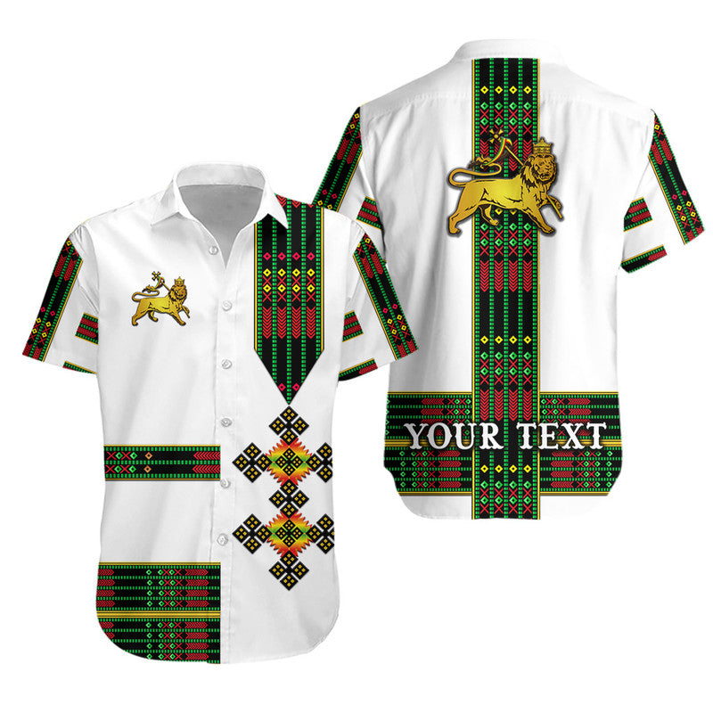 (Custom Personalised) Ethiopia Hawaiian Shirt Ethiopian Lion Of Judah Simple Tibeb Style – Flag Style Lt8