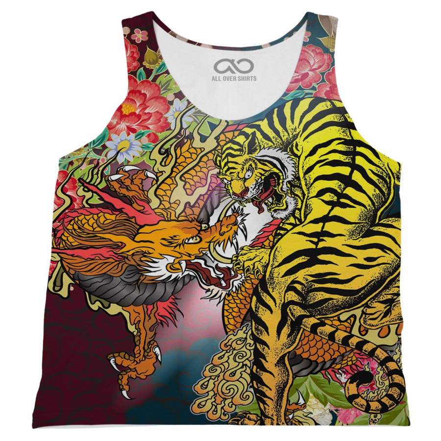 Dragon Tiger Flowers Tank-Top