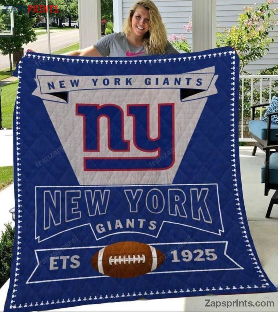 New York Giants Est 1925 Blue 3D Printing Quilt Gift For Fan Football Lovers