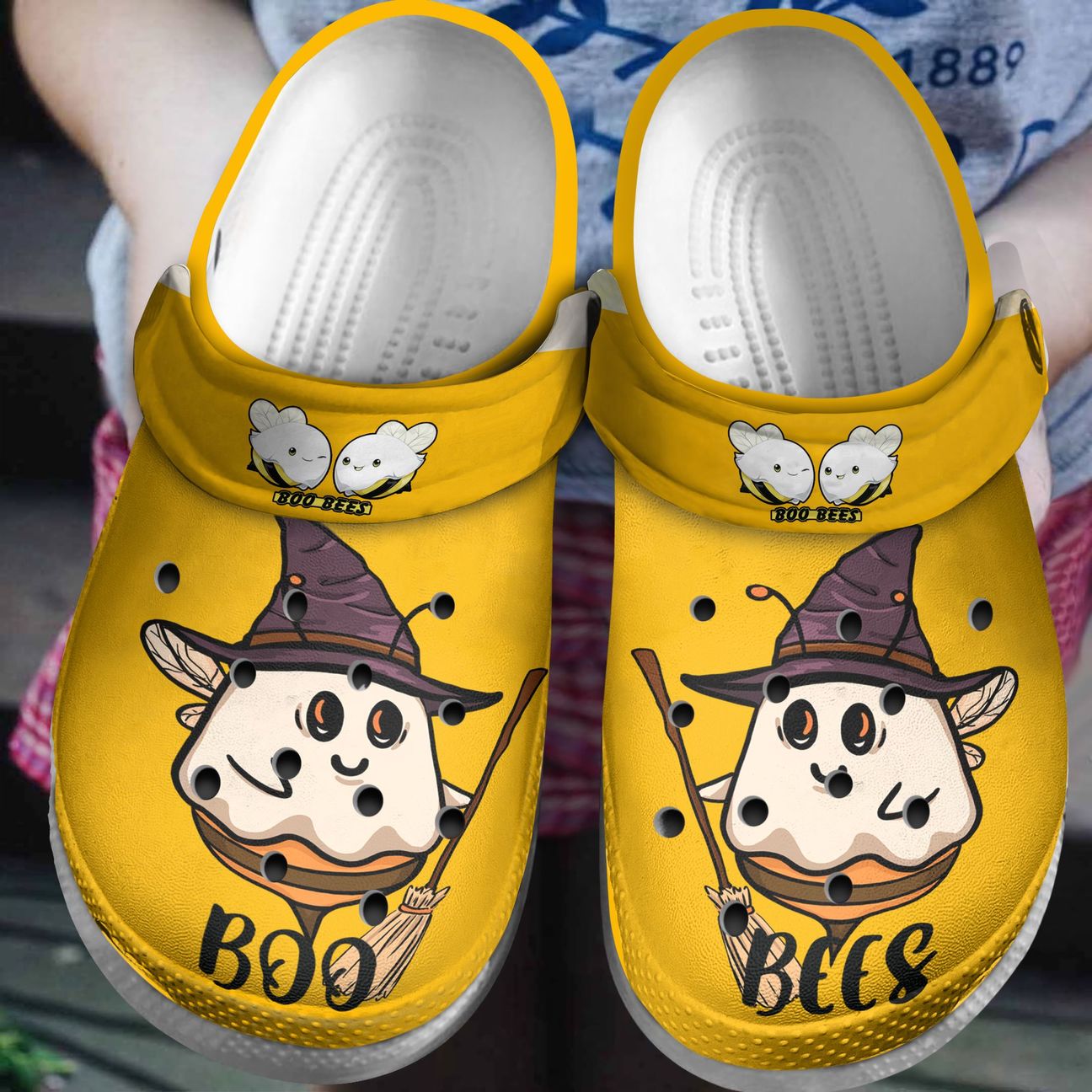 Halloween Personalized Clog, Custom Name, Text, Color, Number Fashion Style For Women, Men, Kid, Print 3D Boo Bees