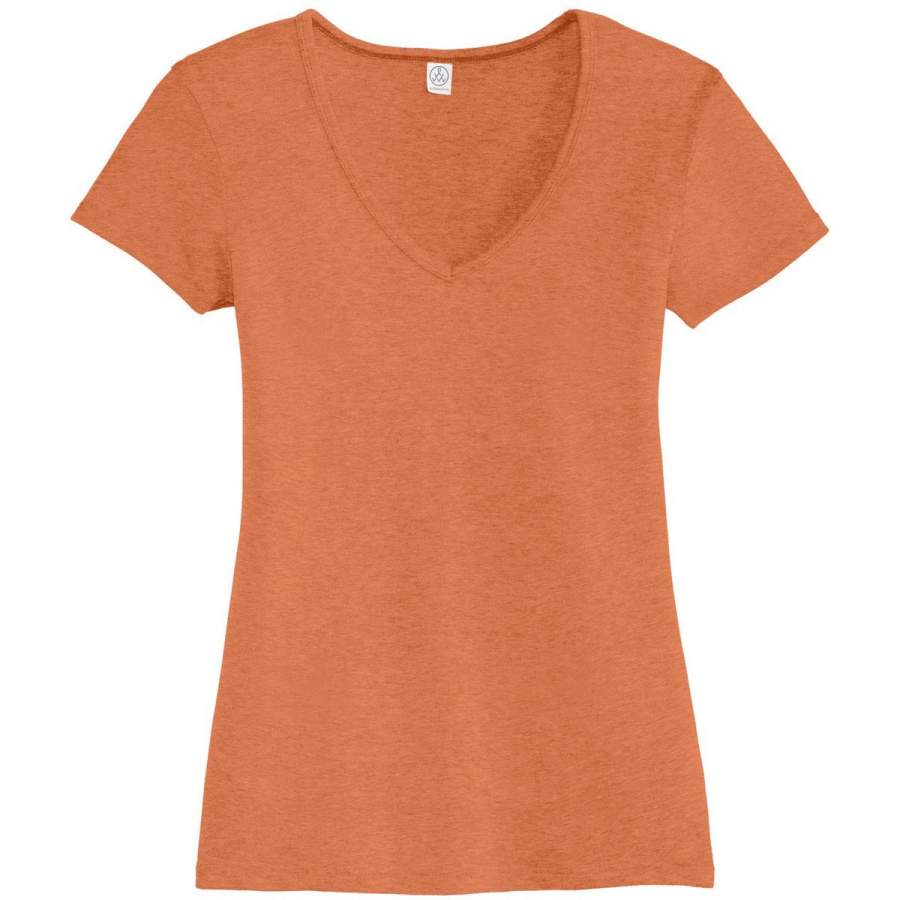 Alternative Apparel Women’s Southern Orange The Keepsake V-Neck Vintage 50/50 Tee