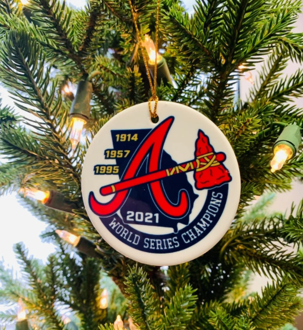 Atlanta Braves Acrylic Christmas Ornament