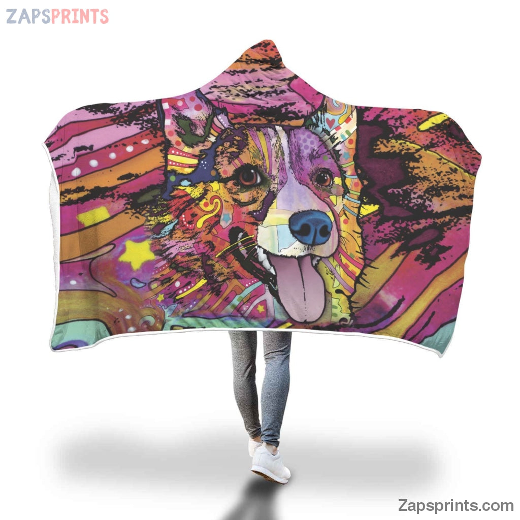 Corgi Design Hooded Blanket – Dean Russo Art