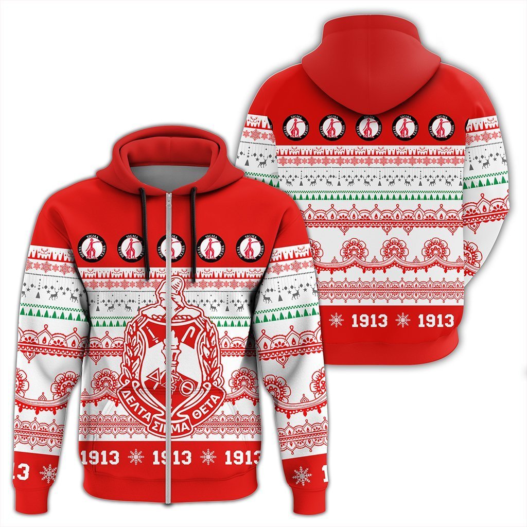 Sorority Hoodie – Delta Sigma Theta Xmas Establish Year Zip Hoodie