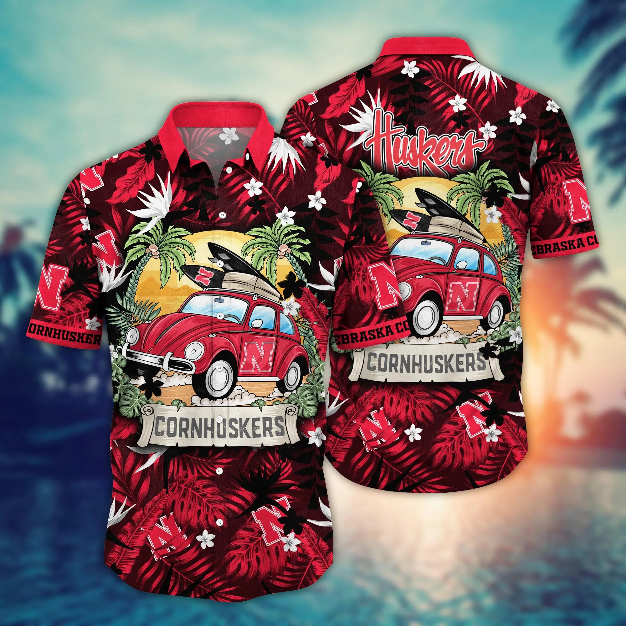 Nebraska Cornhuskers NCCA Hawaiian Shirt Long Daystime Aloha Shirt