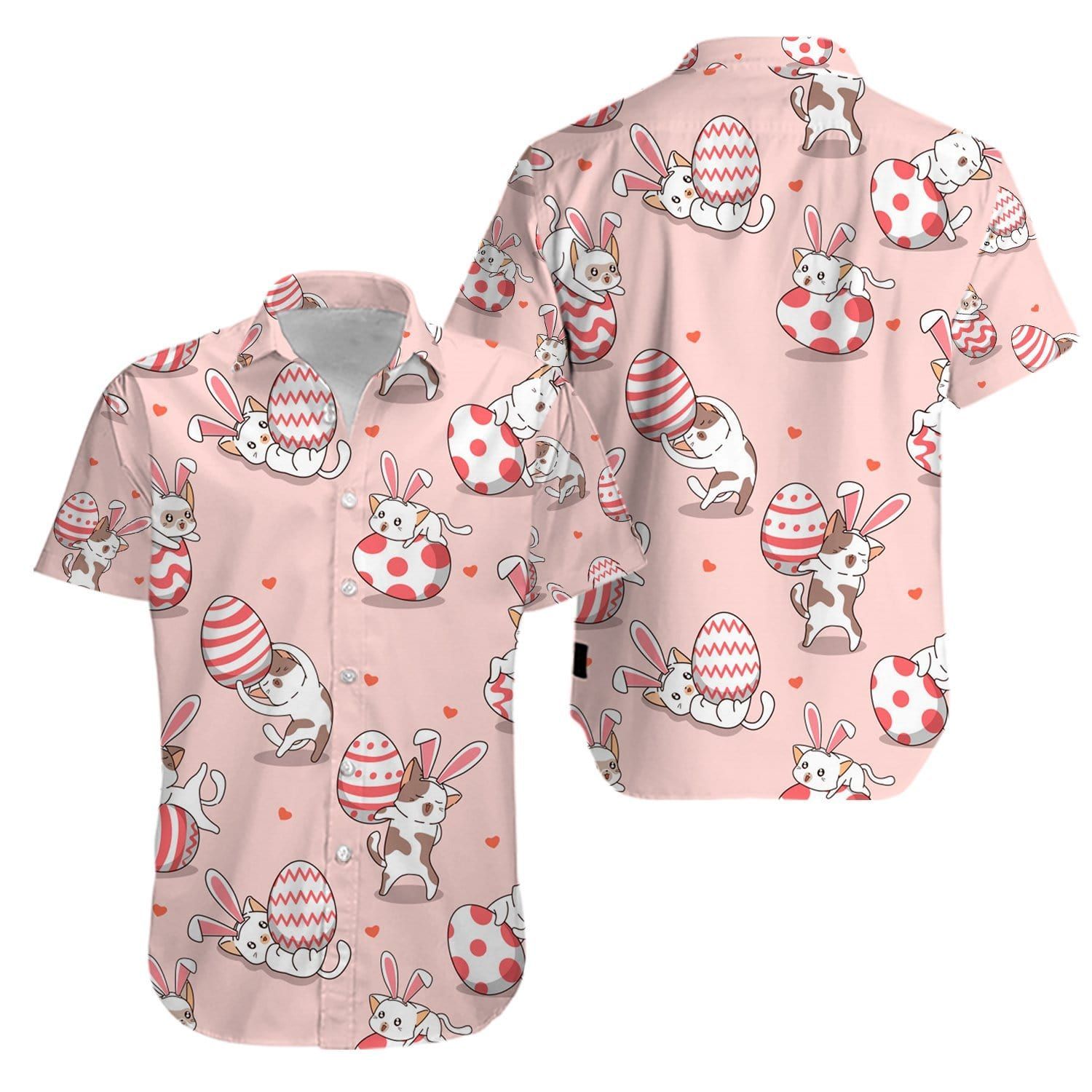 Cat Lover Mom Day Bunny Egg So Cute Hawaii Aloha Shirts V Ha20186