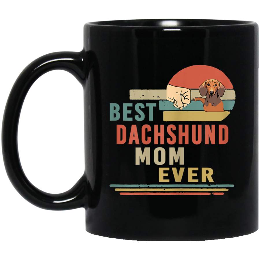 Womens Best Dachshund Mom Bump Vintage Mothers Day Grandma Mug