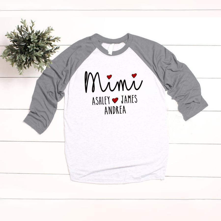 Mimi With Grandkids Heart Shirt