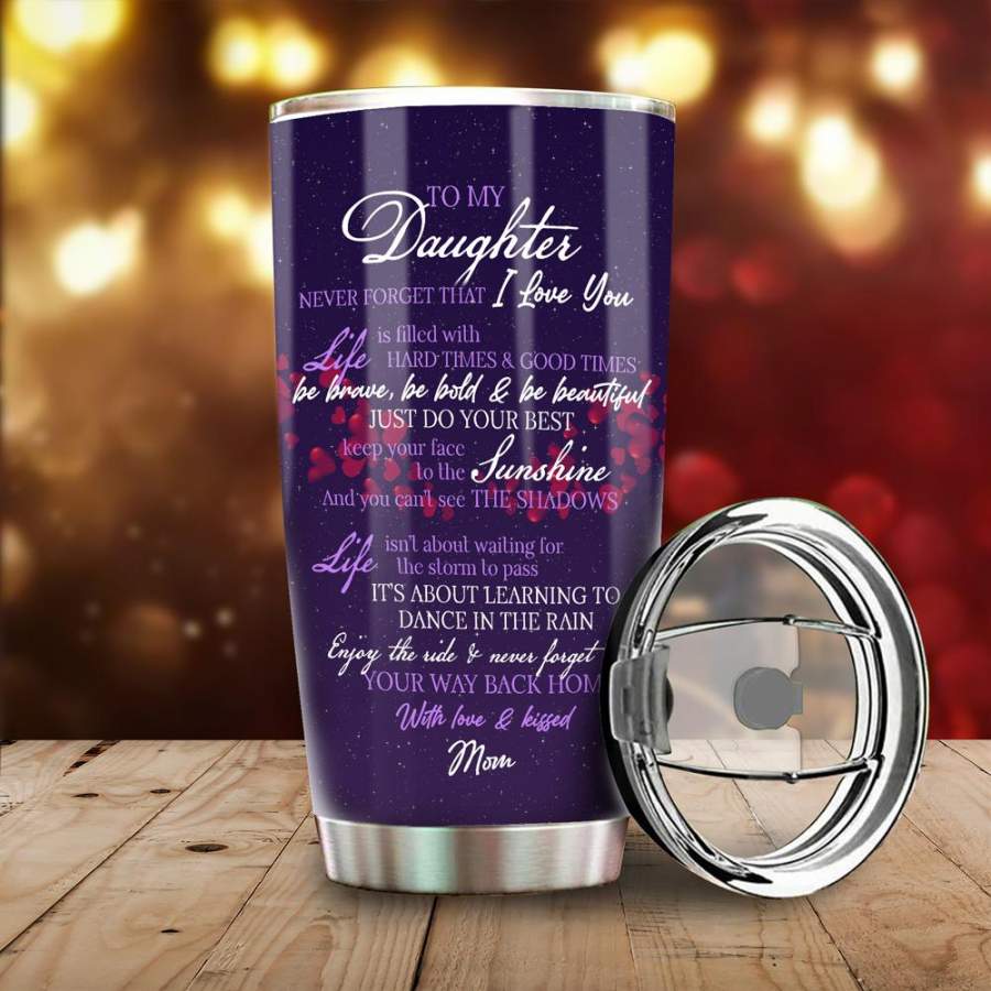 [Personalized] Your Journey Daughter Print Stainless Steel Tumbler Custom