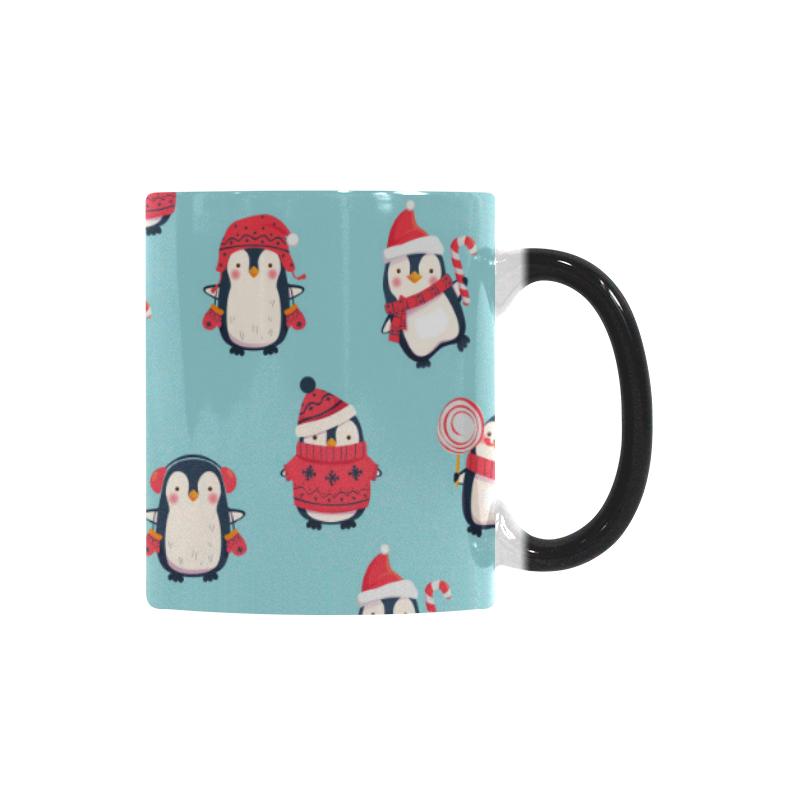 Cute penguin christmas  design pattern Morphing Mug Heat Changing Mug