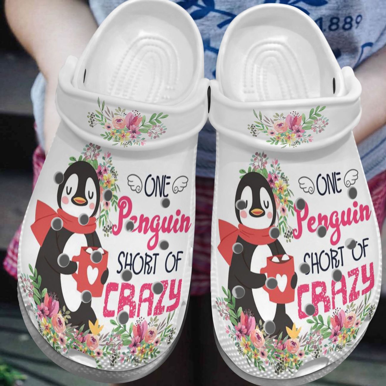 Penguin Personalized Clog, Custom Name, Text, Color, Number Fashion Style For Women, Men, Kid, Print 3D One Penguin Short Of Crazy